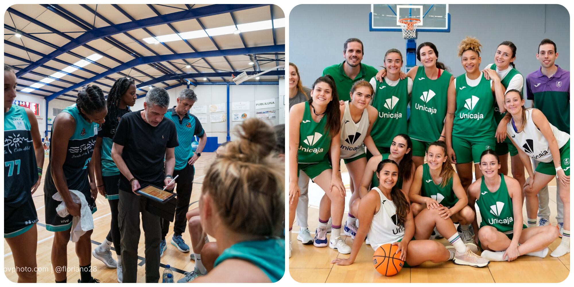A la izquierda, el CAB Estepona, a la derecha, el Unicaja Mijas