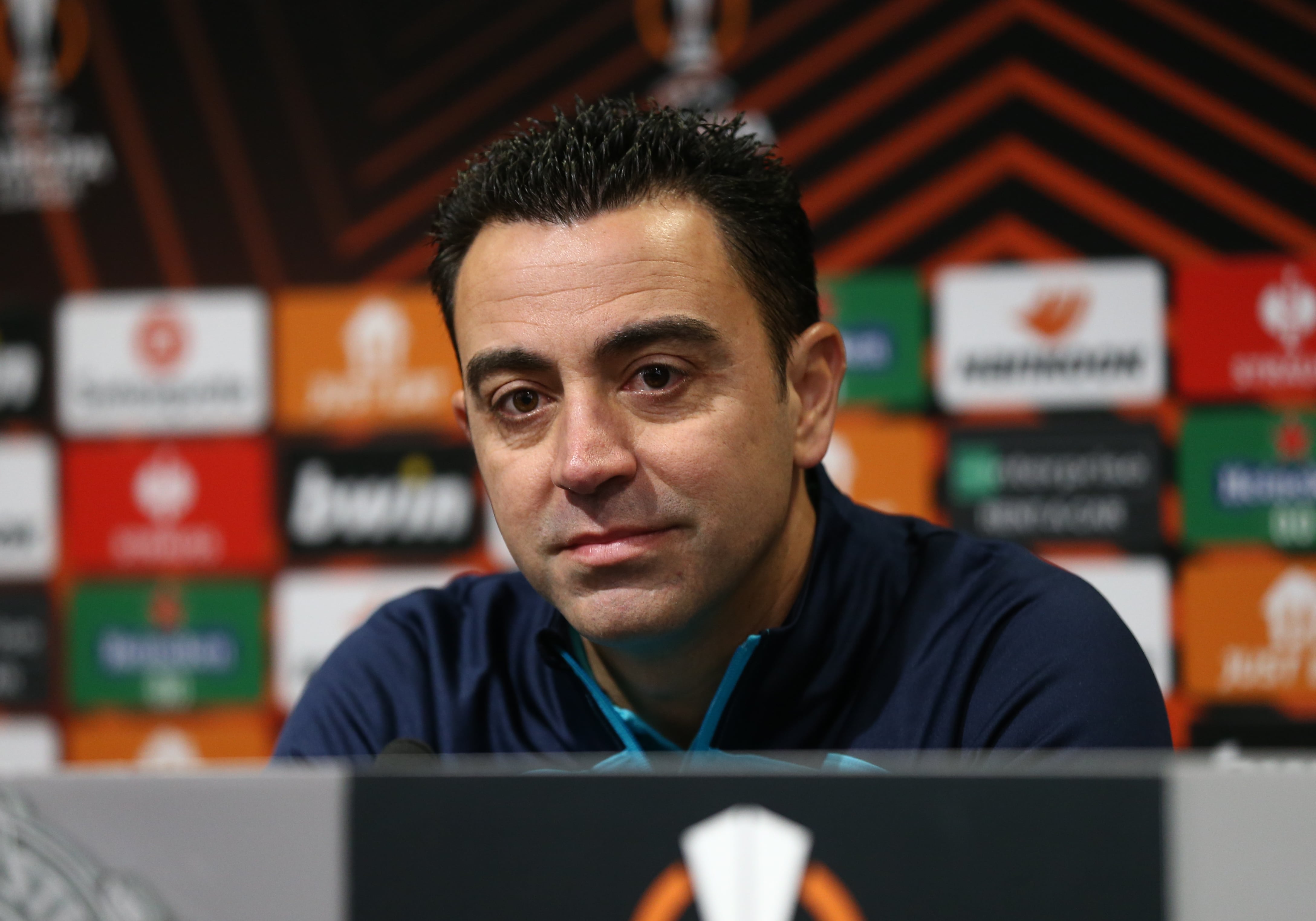 Xavi Hernández en la rueda de prensa previa al Manchester United-Liverpool