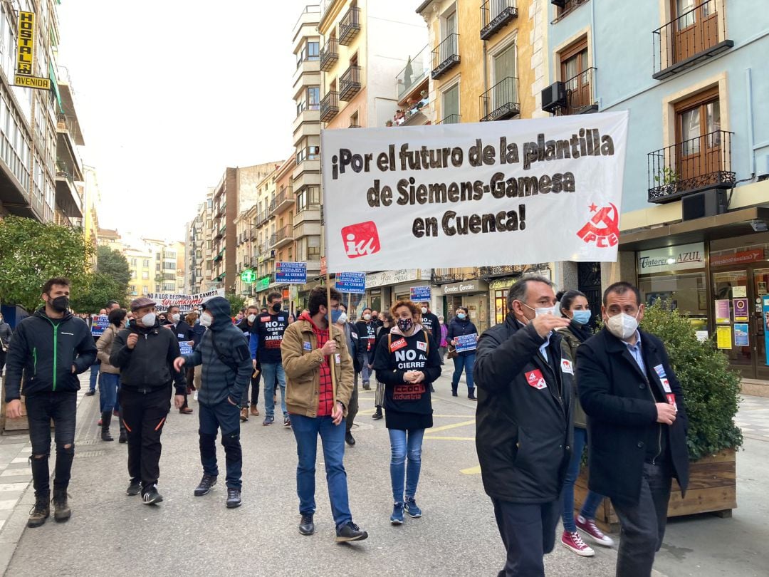 Manifestación contra el cierre de Siemens Gamesa en Cuenca