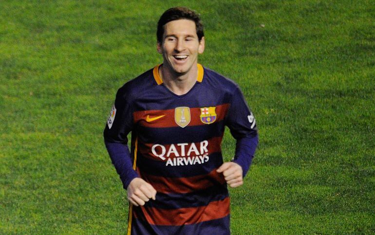Messi celebra su segundo gol anoche en Vallecas