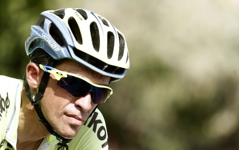 El ciclista español del equipo Tinkoff, Alberto Contador, durante la vigésimo etapa de la Vuelta Ciclista a España.