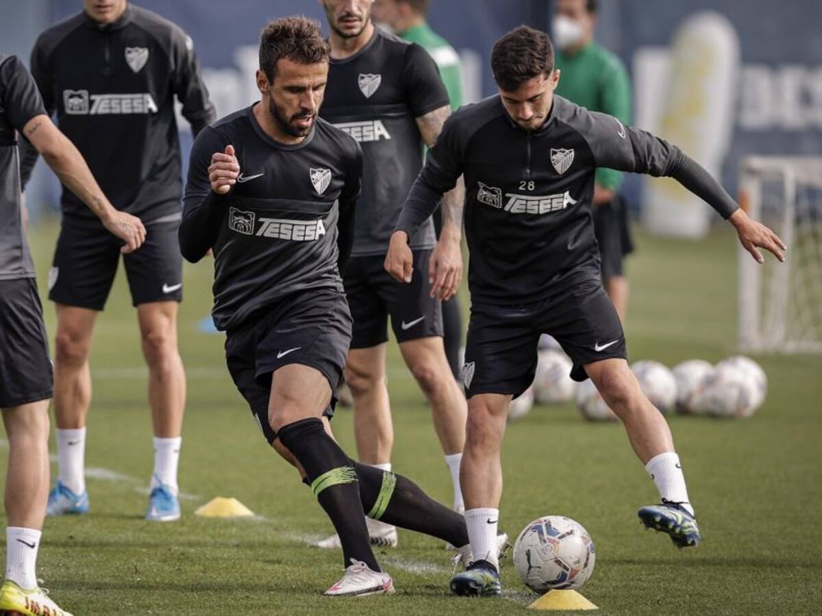 El delantero Orlando Sá novedad en el entrenamiento del Málaga