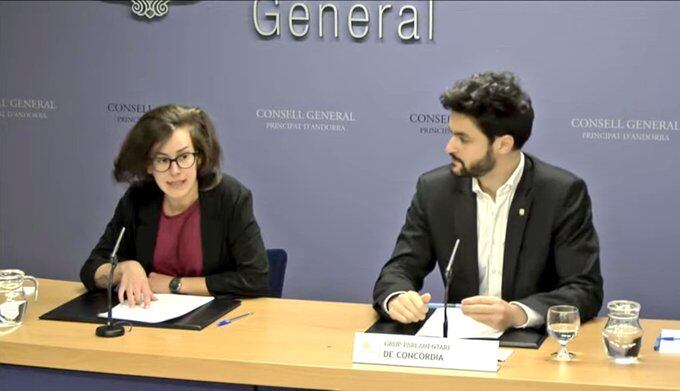 Roda de premsa del grup parlamentari de Concòrdia.