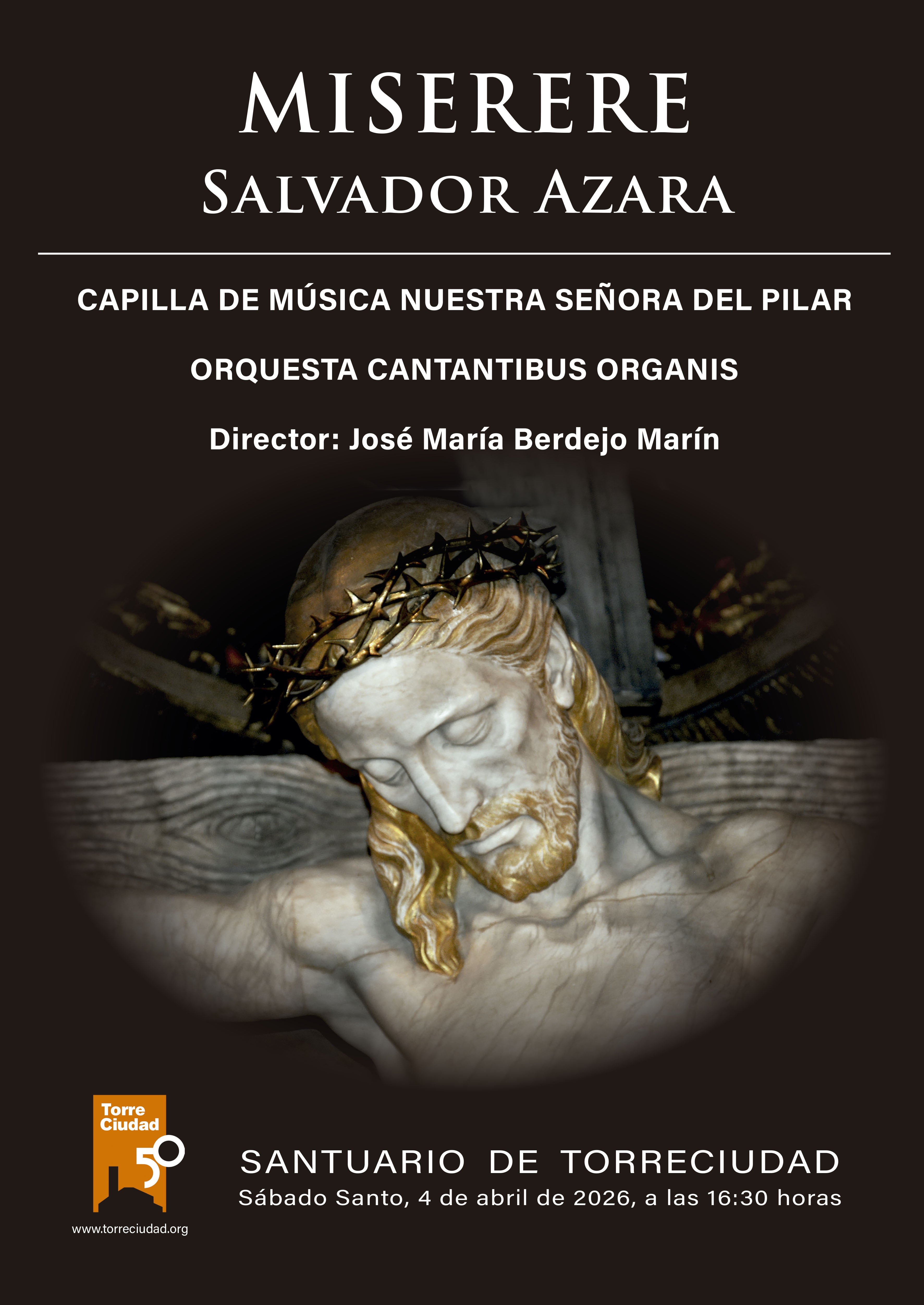 Cartel concierto sábado santo en Torreciudad