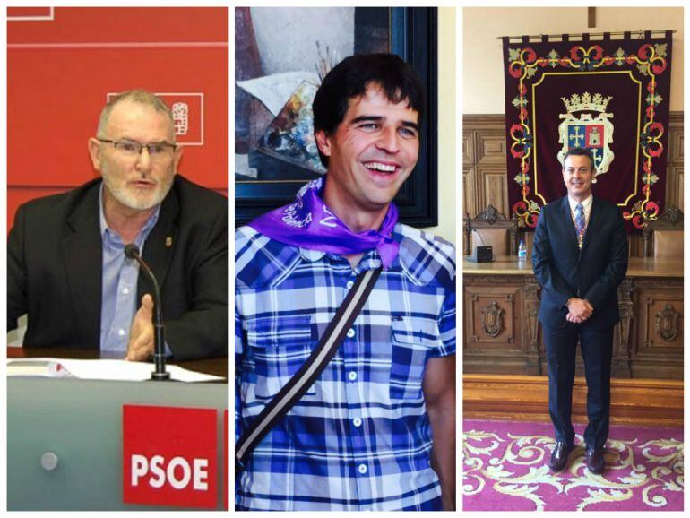De izquierda a derecha: Jesús Merino (PSOE), Juan Gascón (Ganemos Palencia) y Juan Pablo Izquierdo (Ciudadanos)