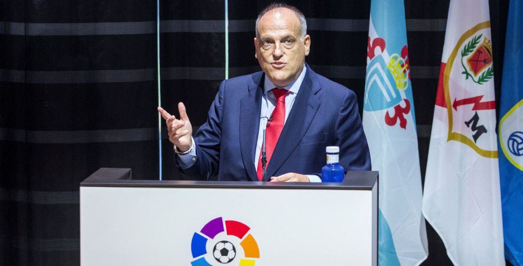 Javier Tebas, durante un acto oficial de LaLiga