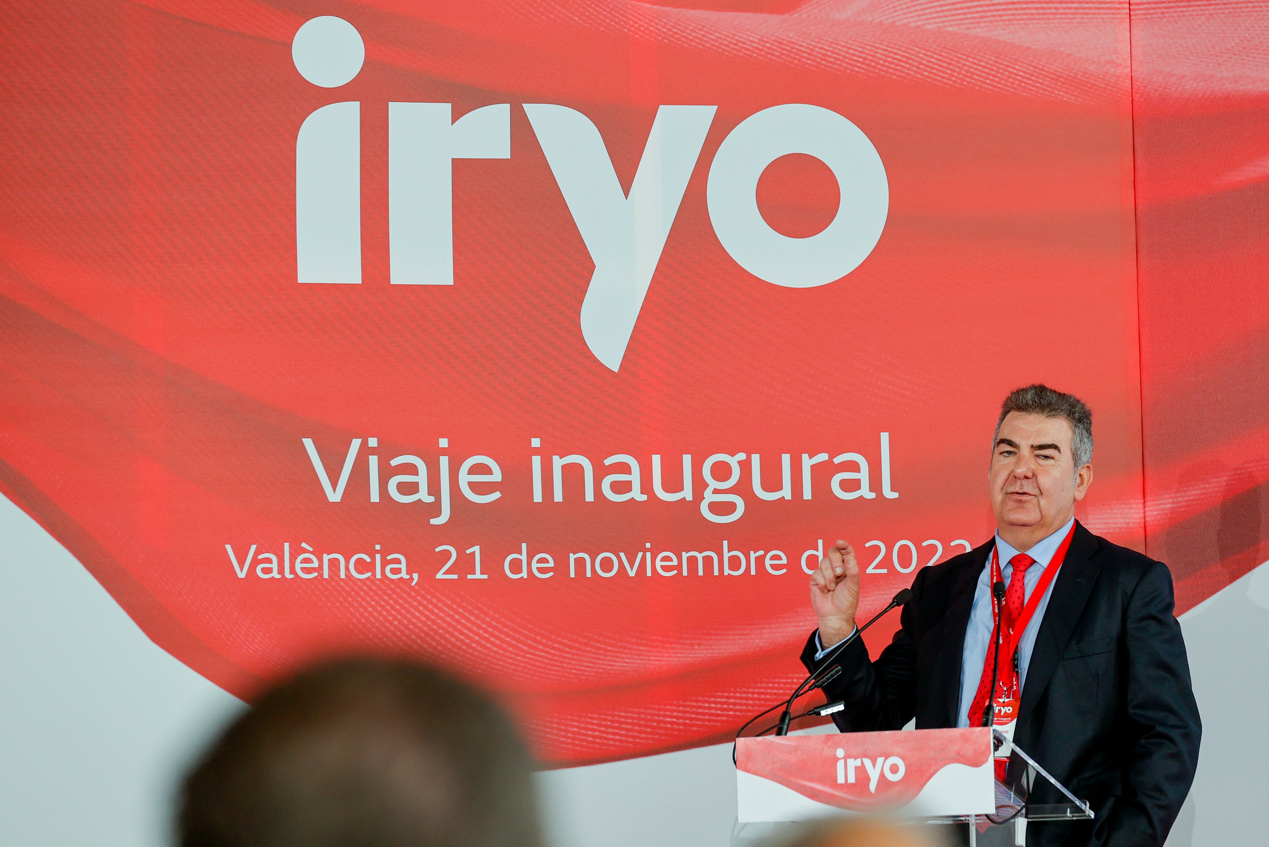 Iryo, primer operador privado español de Alta Velocidad, llega a València tras realizar su primer viaje inaugural desde Madrid. En el acto participa, entre otros, Carlos Bertomeu, presidente de Air Nostrum, accionista de Iryo