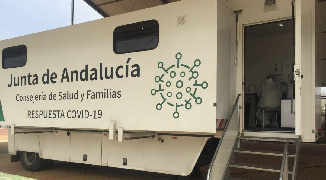 Unidad móvil para la realización de test de covid-19.