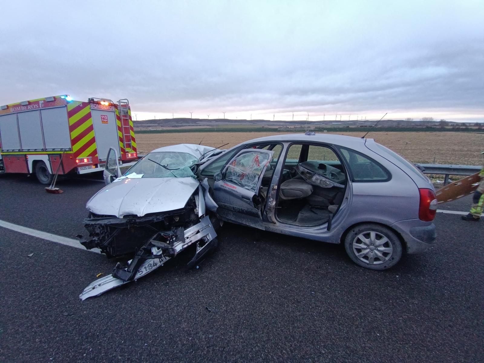 Accidente con un fallecido en la A-23 en Gurrea de Gállego