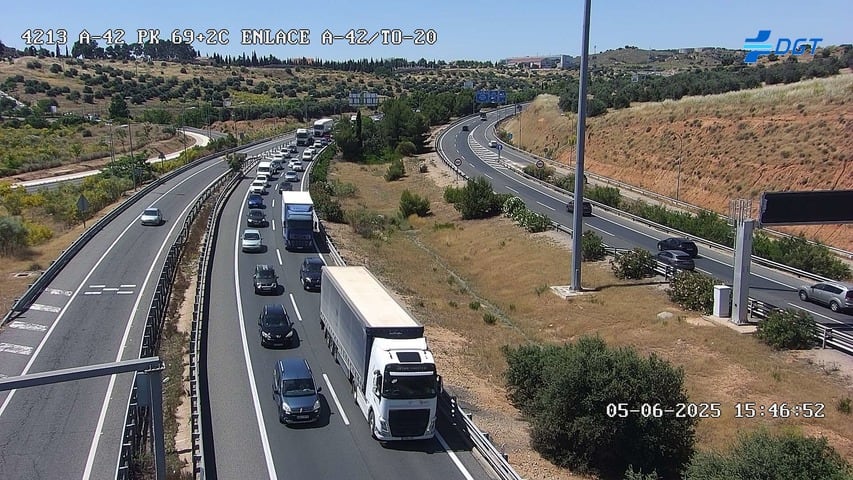 Retenciones en la Autovía A-42 a última hora de la mañana de este jueves