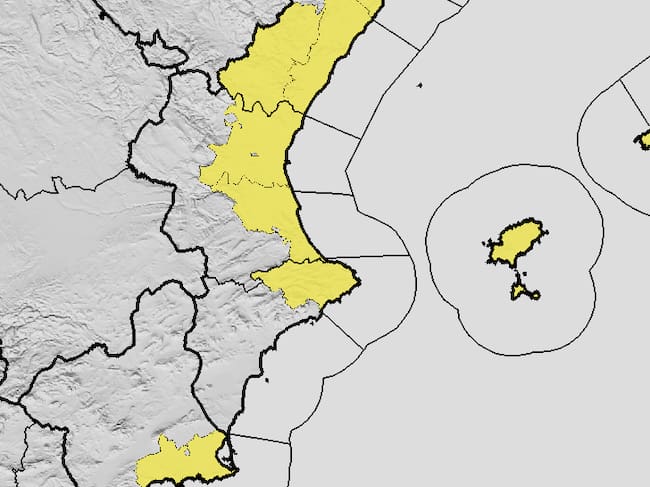 Avisos para hoy. Fuente: AEMET