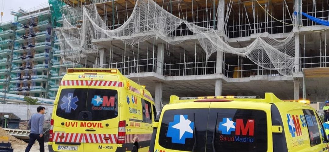 Edificio en obras en el que se ha producido el accidente laboral de Tres Cantos