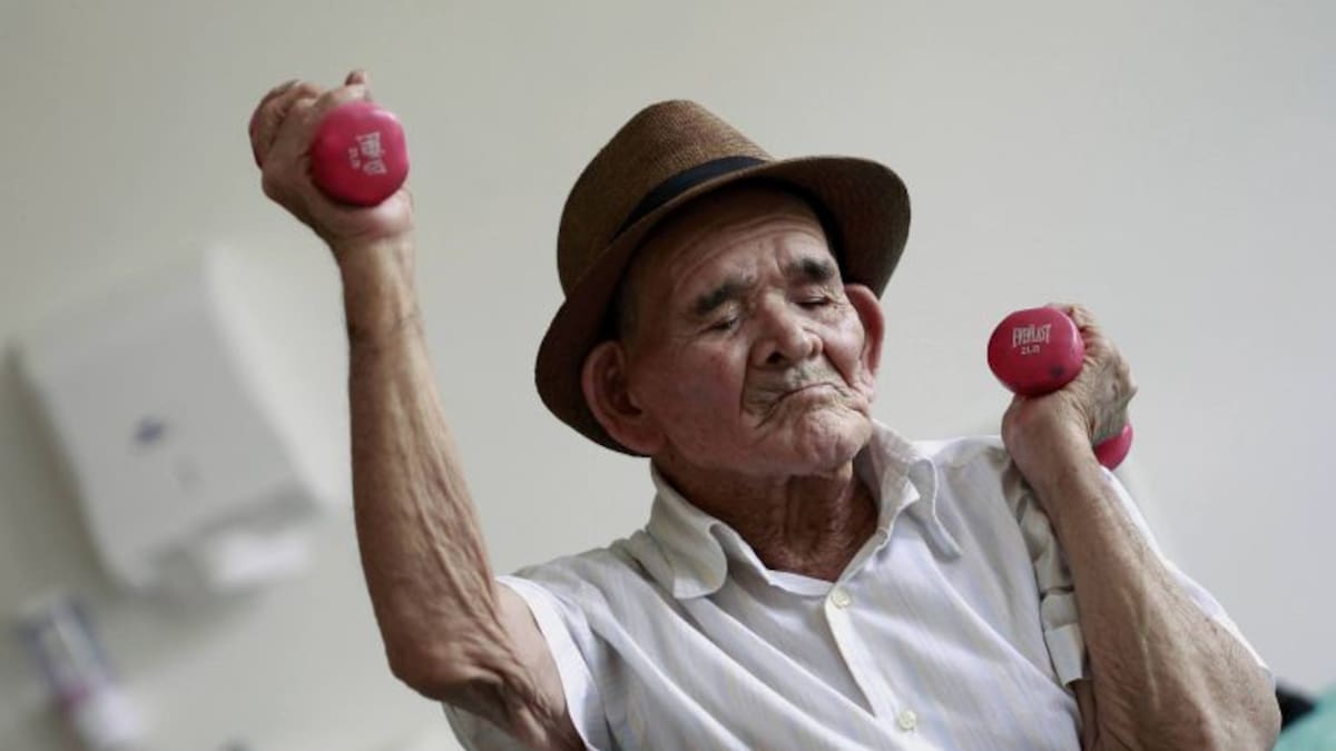 Adicto al gimnasio a sus 115 años