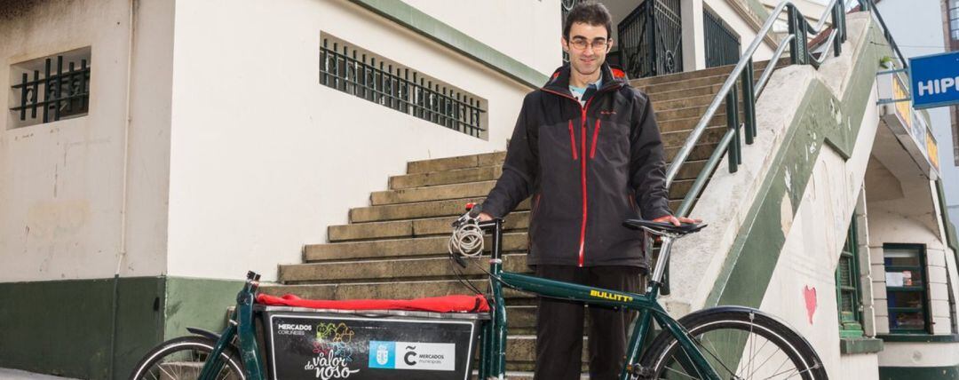 Servicio de reparto en bicicleta en fase de prueba. A Coruña