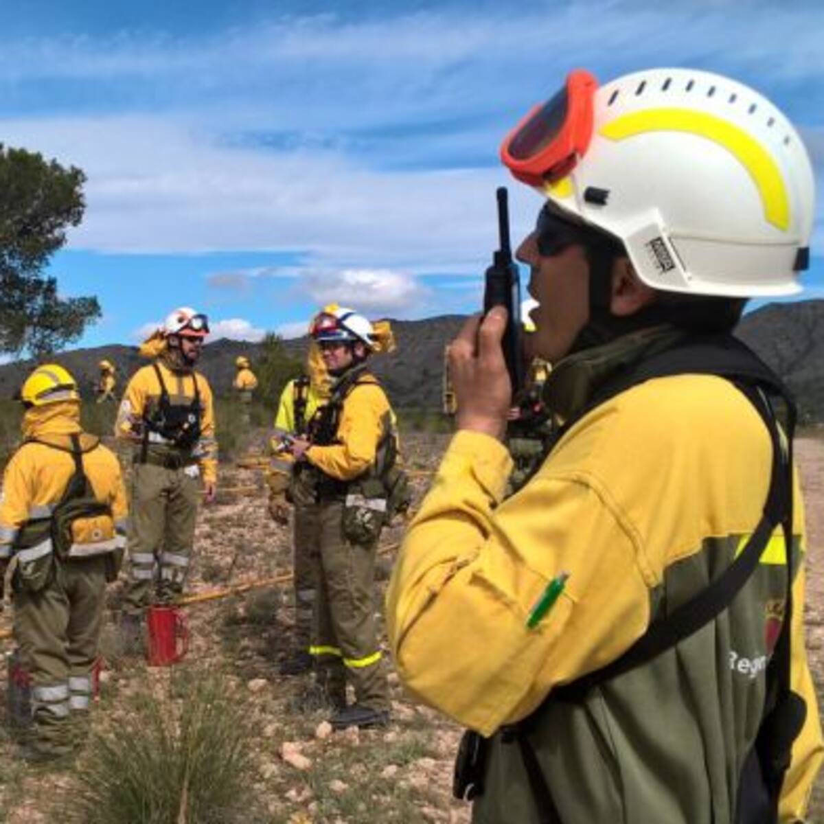 Simulacro de incendio forestal en la Sierra de Benís