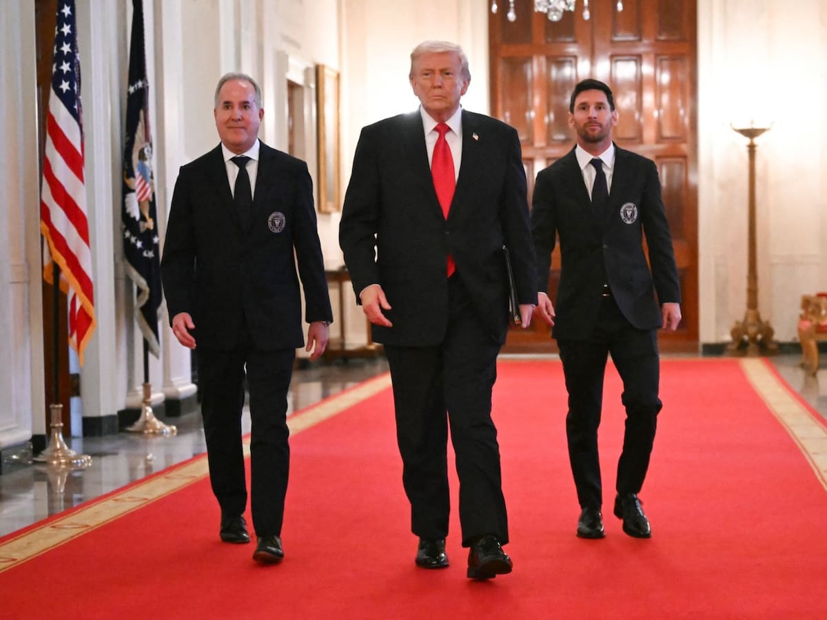 La surrealista imagen de Messi en la Casa Blanca y la anécdota de Trump: "Mi hijo es fan tuyo y de Cristiano Ronaldo"