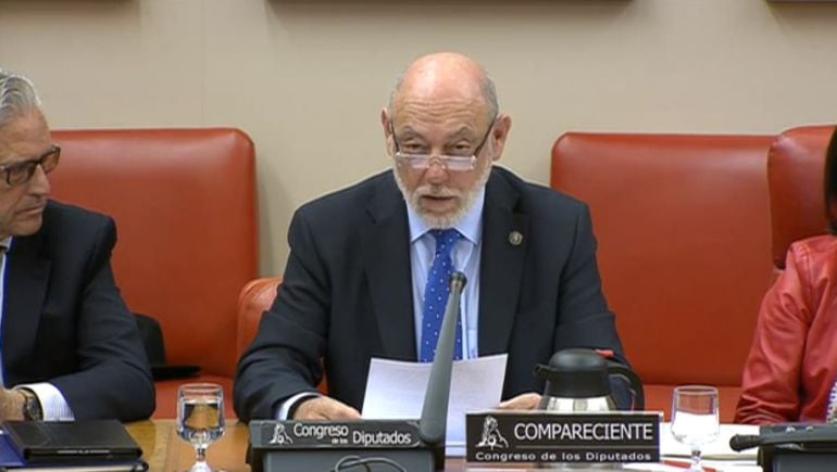 José Manuel Maza durante su comparencia en la Comisión de Justicia de la Cámara Baja en marzo