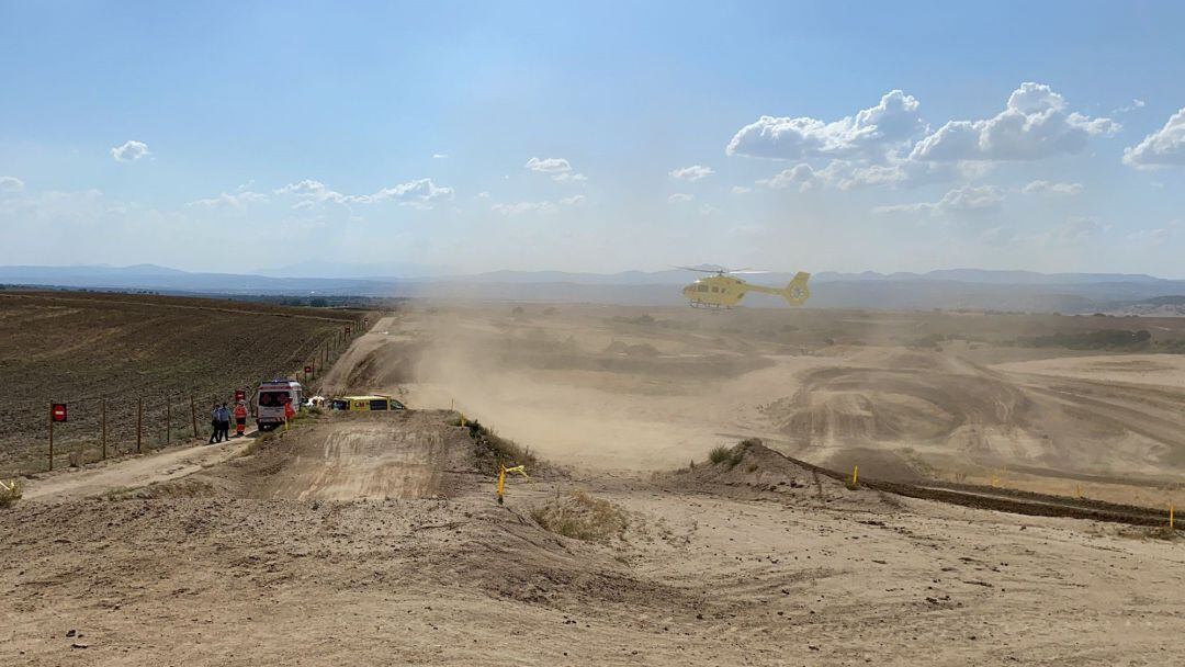 Lugar del accidente en el circuito de motocross de Brunete