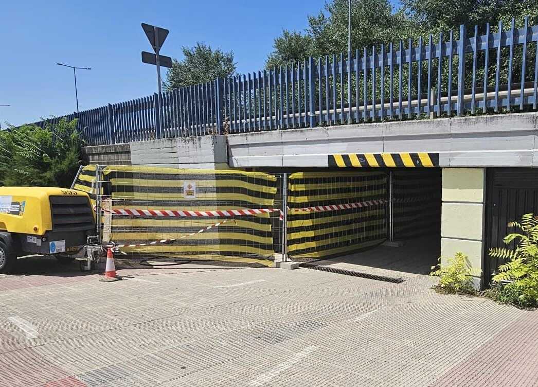 Obras de ampliación del paso subterráneo del Puente del Príncipe
