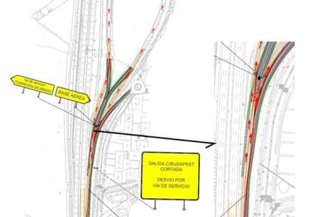 Esquema de obras en la Salida 22 de la A2