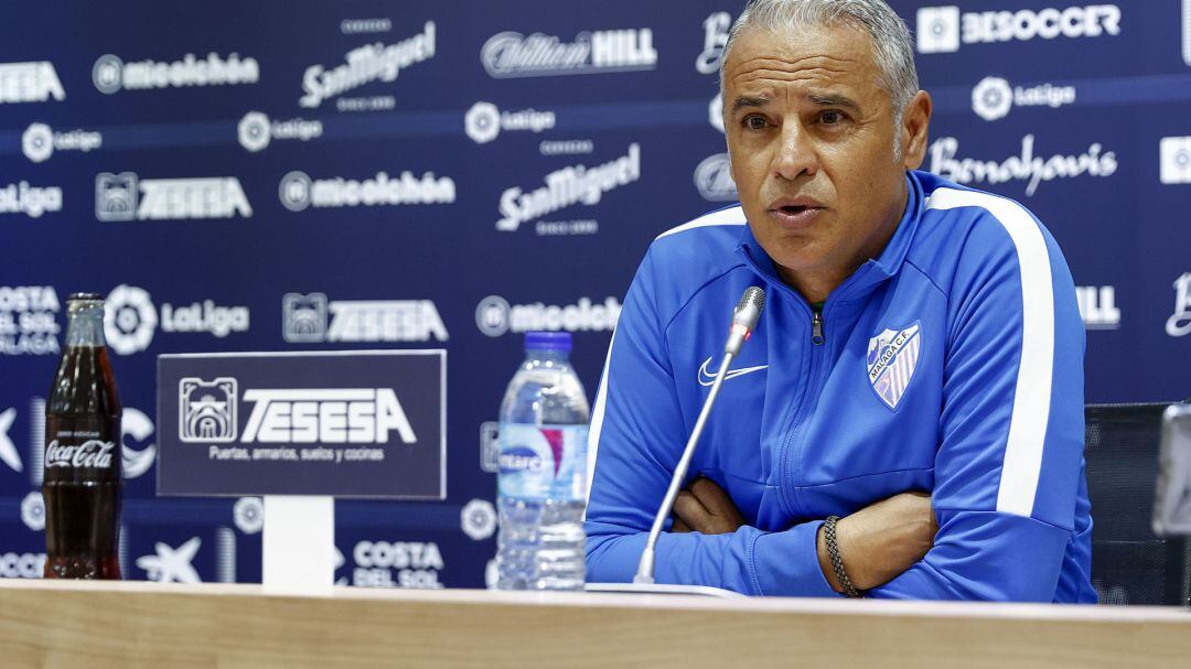 Sergio Pellicer, en la sala de prensa de La Rosaleda