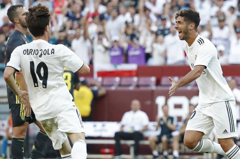 Asensio celebra uno de sus goles