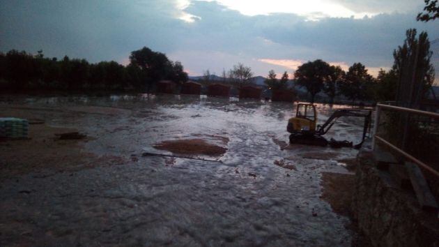 Así quedó el camping que se está construyendo en el antiguo campo de fútbol de Almonacid de Zorita.