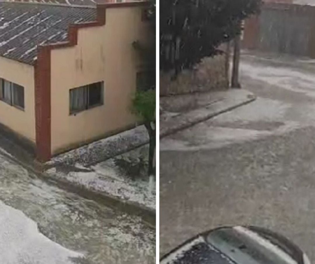 Las lluvias de las últimas horas en Quintanilla de Arriba dejaron estas imágenes.