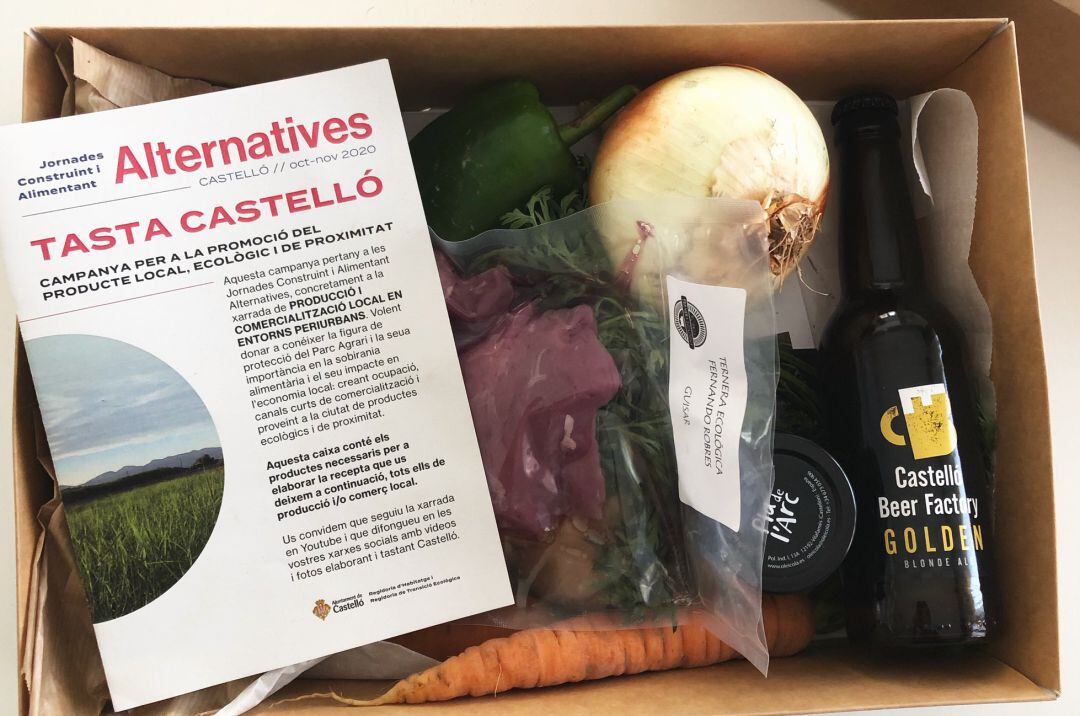 Caja de Tasta Castelló con productos de proximidad