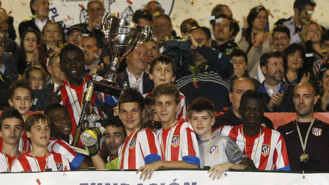 Los Obama, con el Atlético de Madrid.