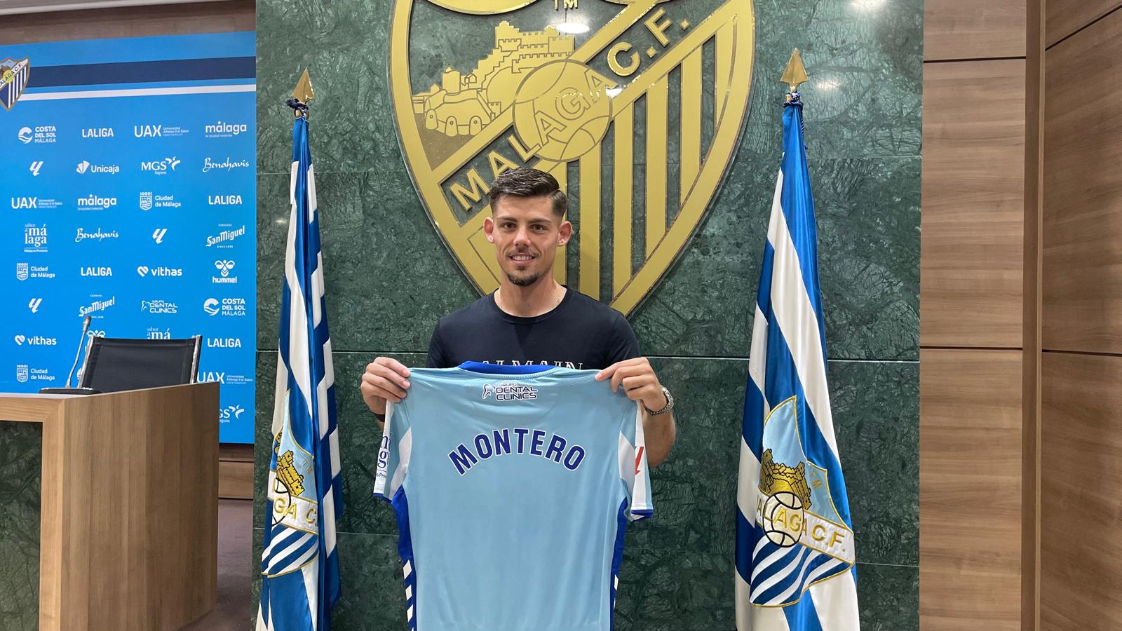Javi Montero en su presentación con el Málaga CF