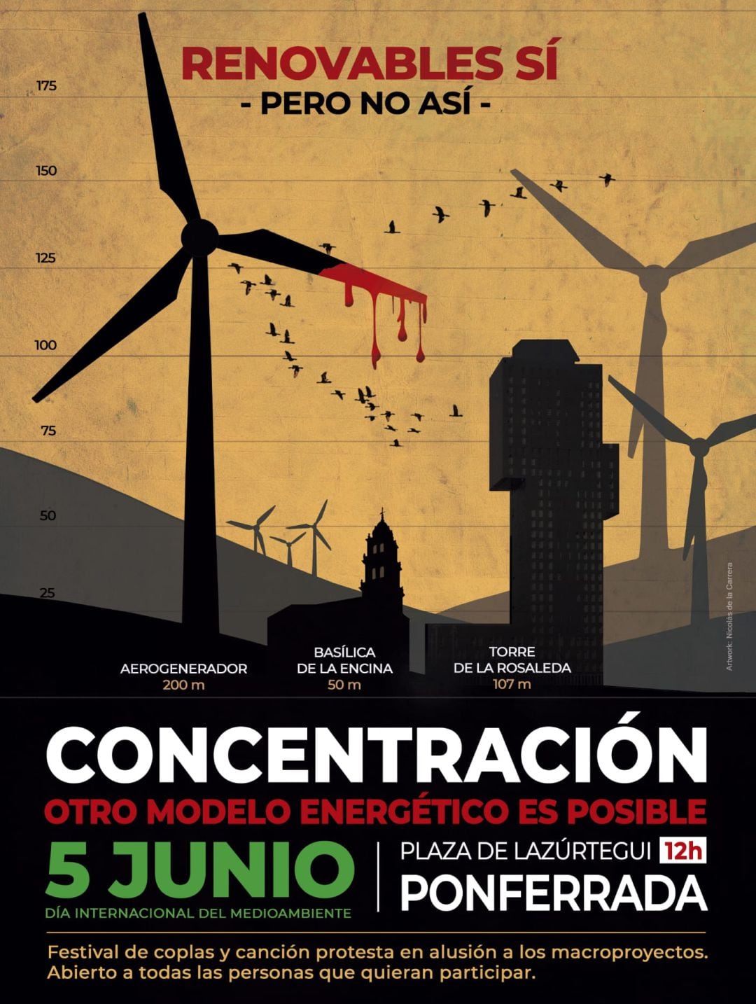 El cartel que anuncia la concentración &quot;Otro modelo energético es posible&quot;