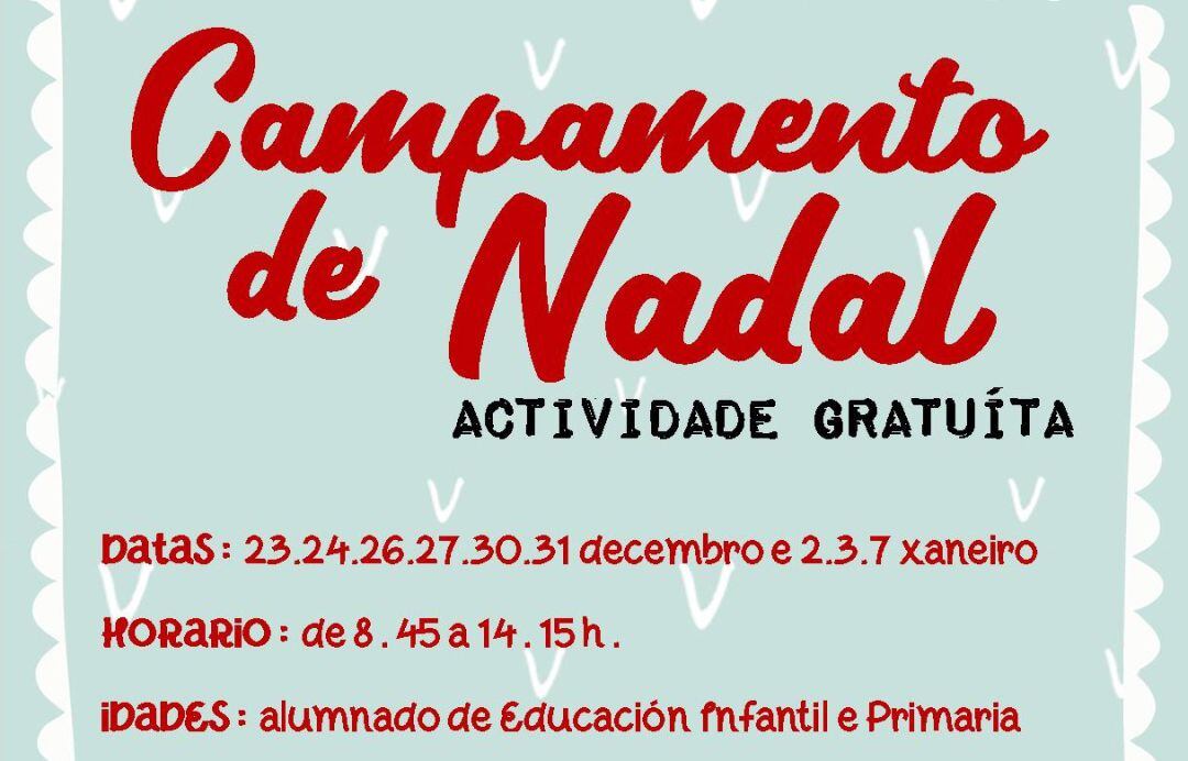 Cartel del campamento de Nadal de O Rosal. 