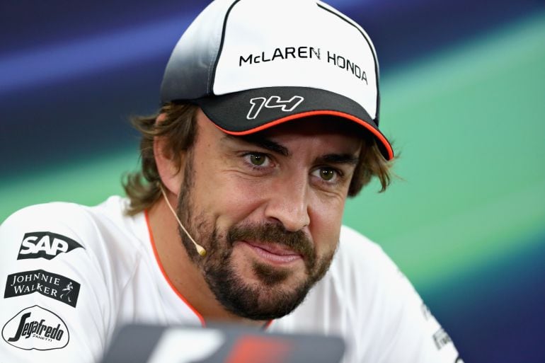 Fernando Alonso, durante una rueda de prensa