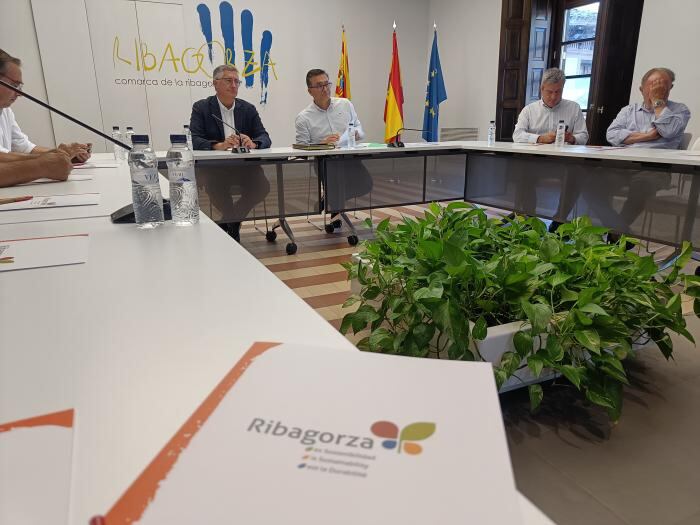 La reunión en la sede de la Comarca de Ribagorza. Foto: DGA