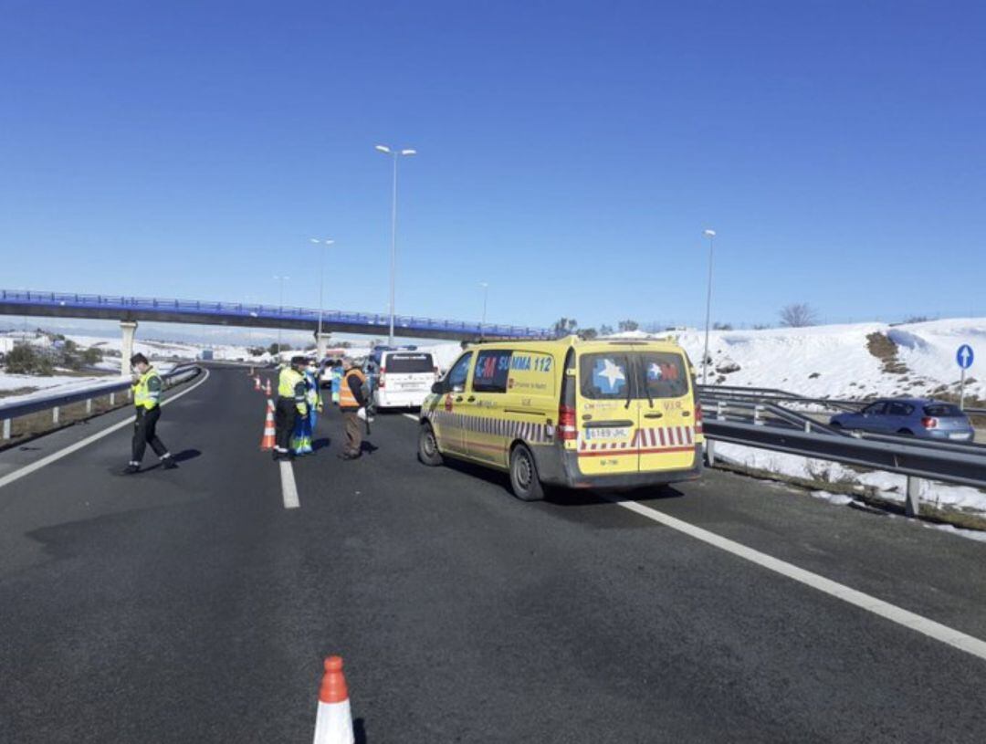 Accidente en la M-50 a la altura de Alcorcón
