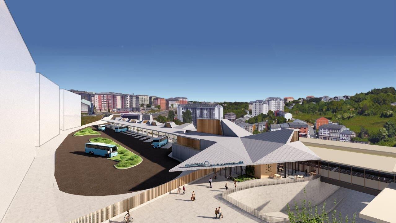 Imagen del proyecto de la estación intermodal de Lugo