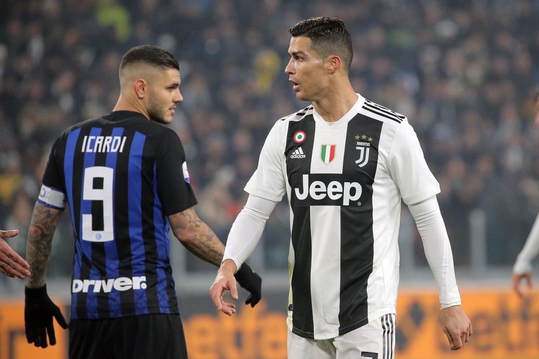 Icardi y Cristiano, en un partido entre el Inter y la Juventus de diciembre de 2018.