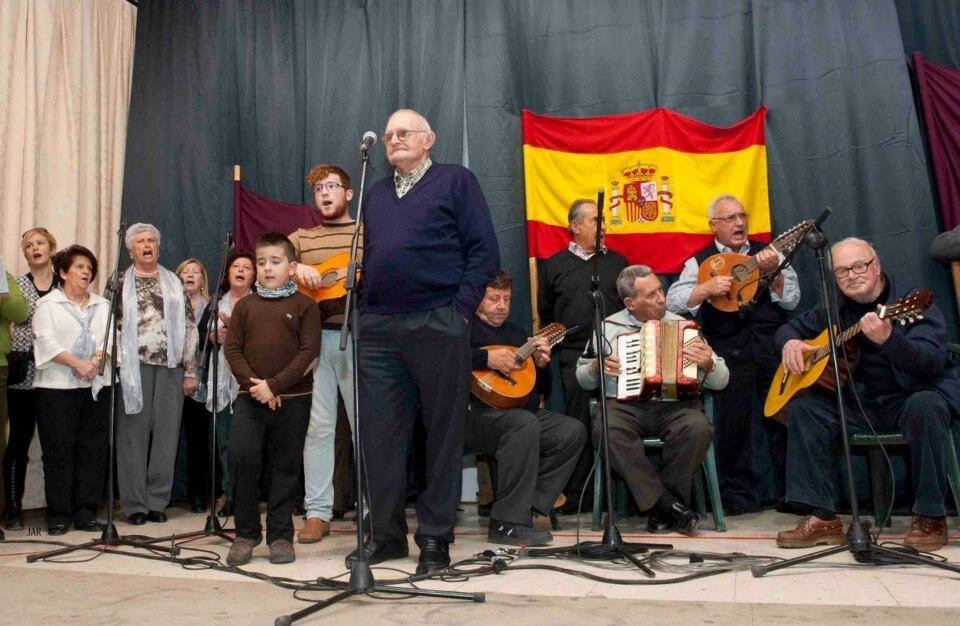 Alfonso el Claro con la Cuadrilla de Tallante. Encuentro de Cuadrillas de La Aljorra 2013