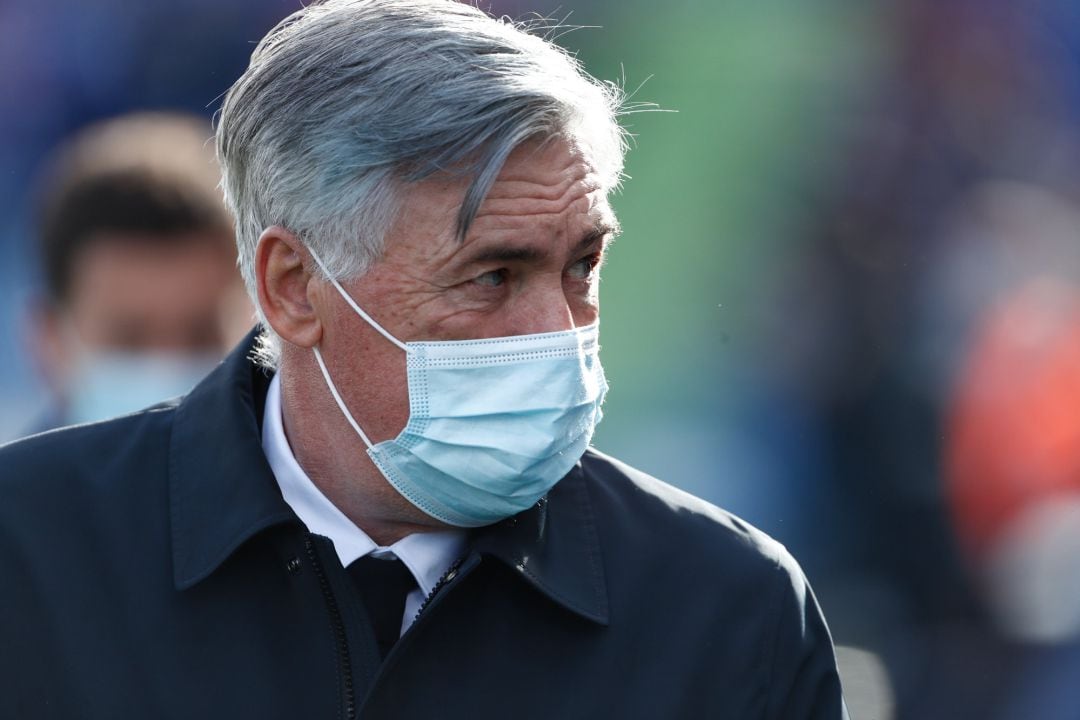 Carlo Ancelotti, técnico del Real Madrid, durante el partido contra el Getafe