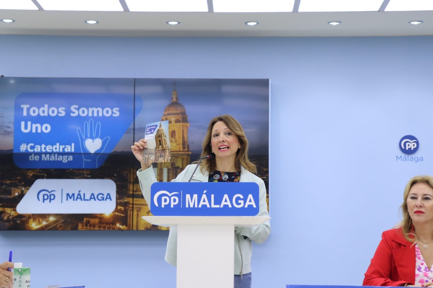 Patricia Navarro, presidenta del PP de Málaga, en la sede del Partido Popular ubicado en la Avenida de Andalucía