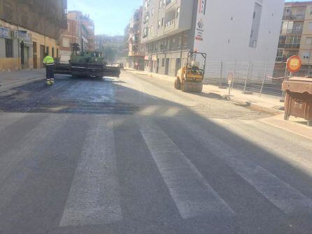 Obras en la calle La Cruz de Elda