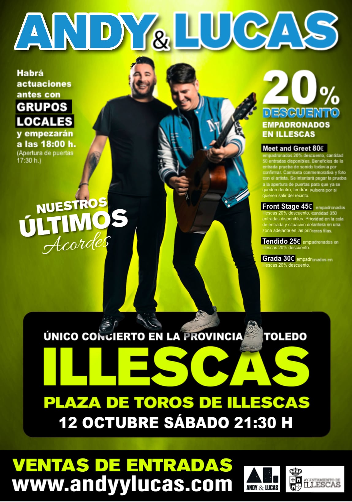 Cartel del concierto de Andy y Lucas en Illescas (Toledo)