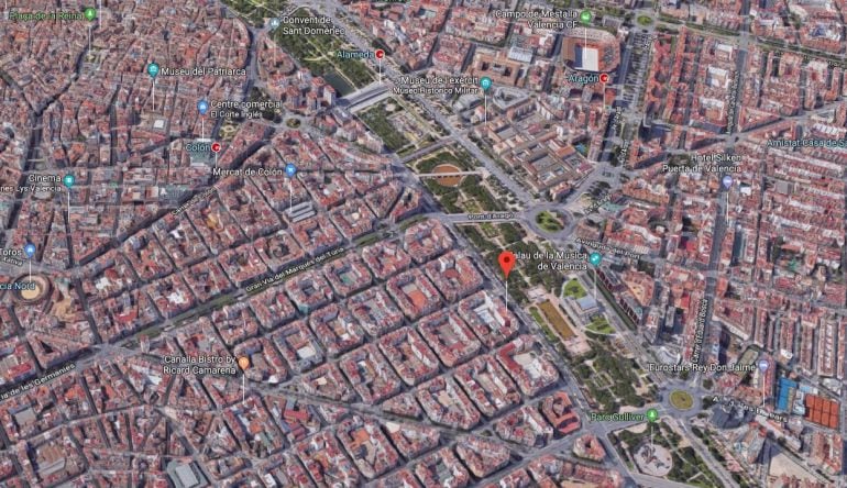 Localización de la Avenida Jacinto Benavente en València