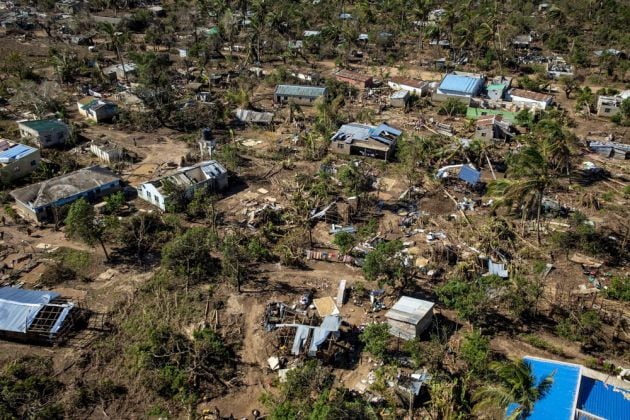 Aerial view of Buzi and the devastation caused by Cylone Idai. Mozambique