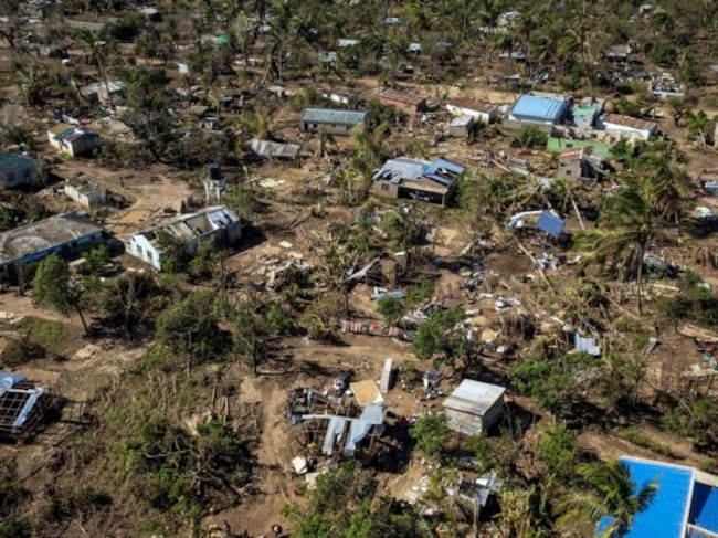 Aerial view of Buzi and the devastation caused by Cylone Idai. Mozambique
