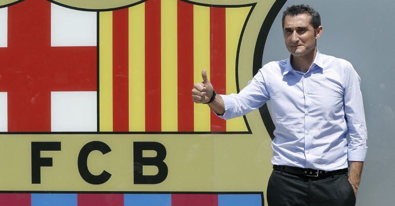 Ernesto Valverde, a su llegada a Barcelona.