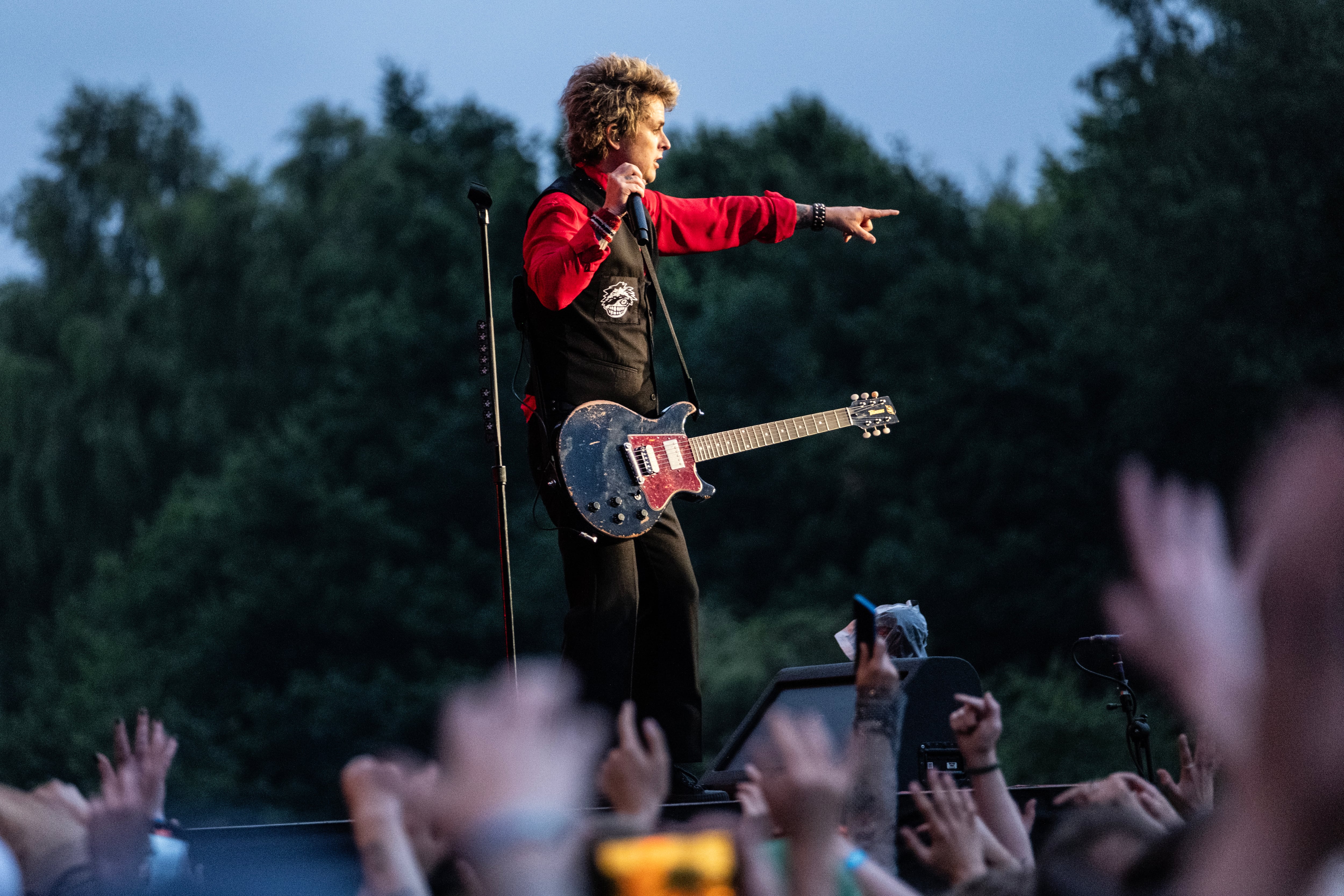 Billie Joe Armstrong, vocalista de Green Day, en el festival Tinderbox de 2025 en Dinamarca.