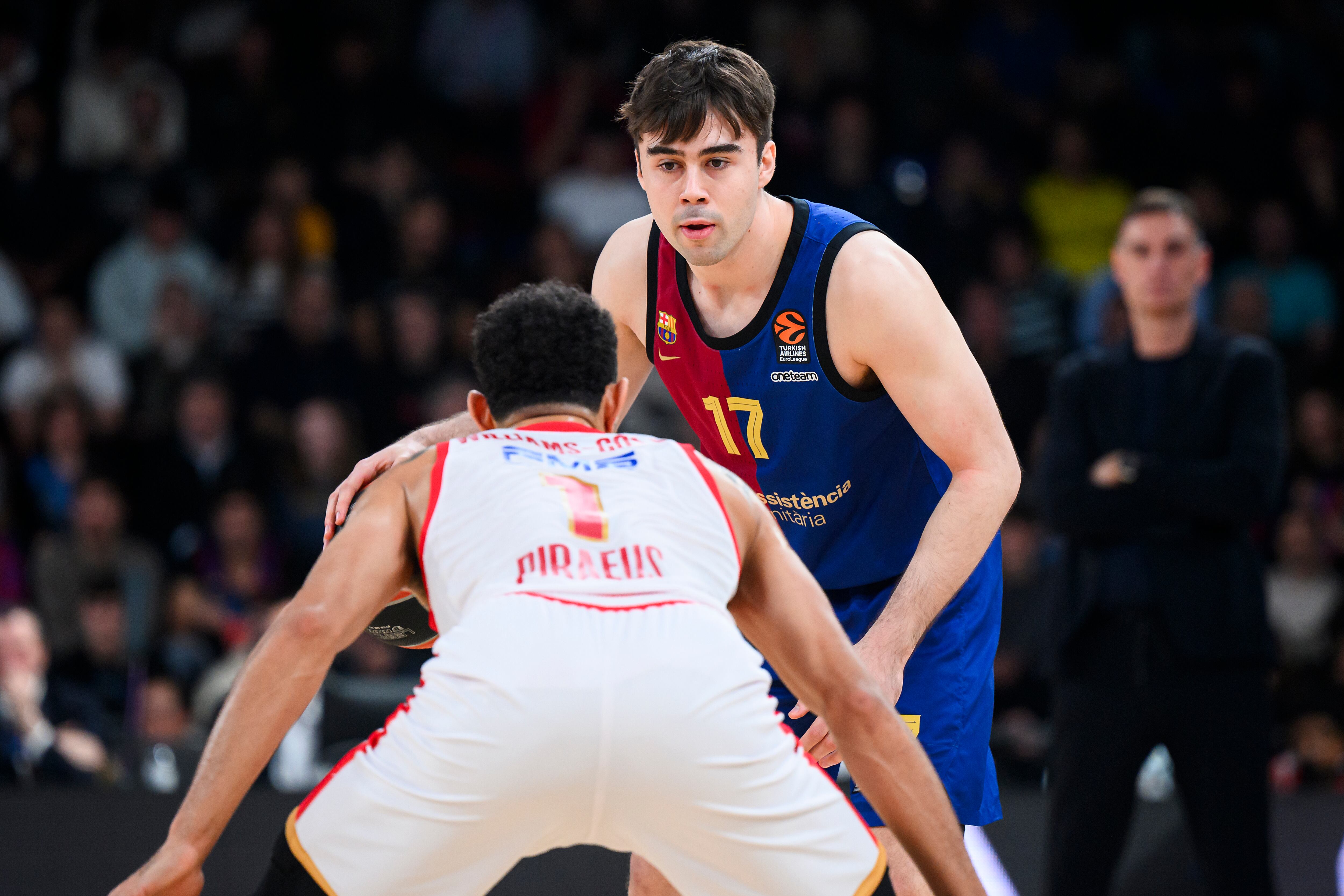 Juan Núñez, durante un partido de Euroliga contra Olympiacos