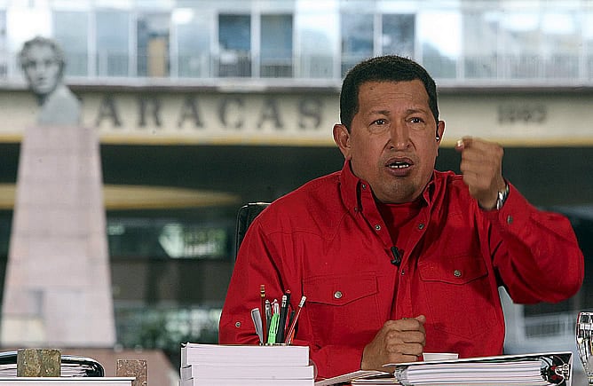 El presidente de Venezuela, Hugo Chávez, hoy en su programa semanal &#039;Aló Presidente&#039;